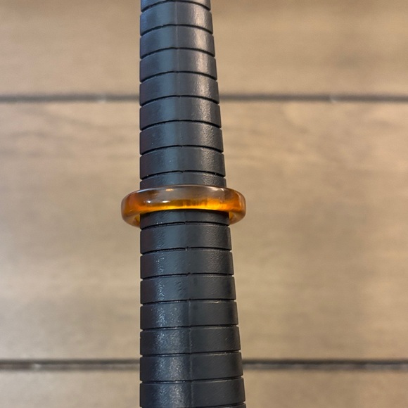 Other - Amber Ring, Classic Brown Band - Size 8